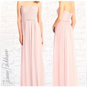 Jenny Peckham bridesmaid blush strapless dress size 0